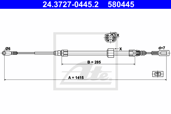 ATE 24.3727-0445.2 Cavo comando, Freno stazionamento