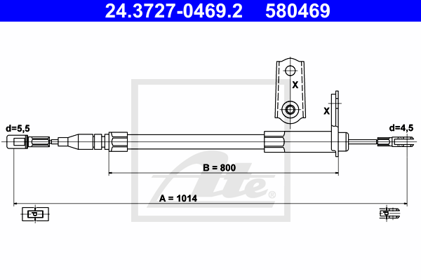 ATE 24.3727-0469.2 Cavo comando, Freno stazionamento