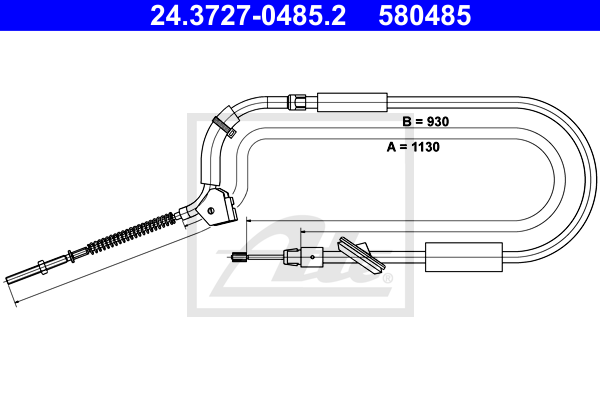 ATE 24.3727-0485.2 Cavo comando, Freno stazionamento