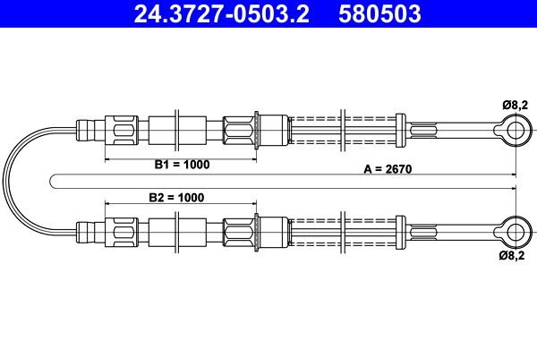 ATE 24.3727-0503.2 Seilzug, Feststellbremse