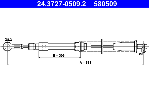 ATE 24.3727-0509.2 Seilzug, Feststellbremse