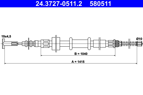 ATE 24.3727-0511.2 Seilzug, Feststellbremse