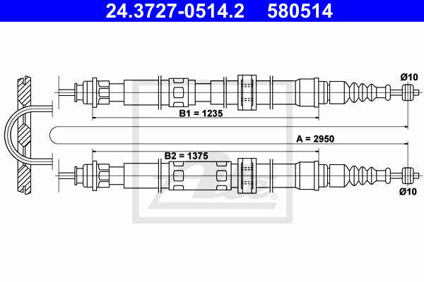 ATE 24.3727-0514.2 Cavo comando, Freno stazionamento