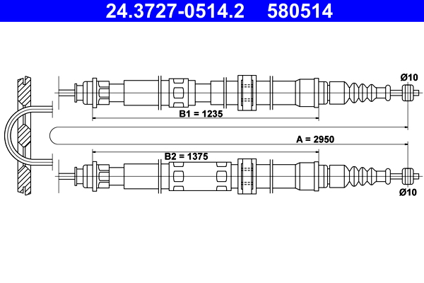 ATE 24.3727-0514.2 Seilzug, Feststellbremse