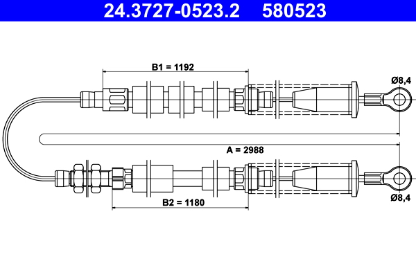ATE 24.3727-0523.2 Seilzug, Feststellbremse