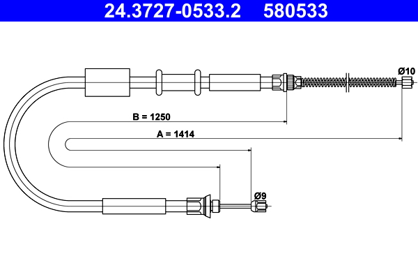ATE 24.3727-0533.2 Seilzug, Feststellbremse