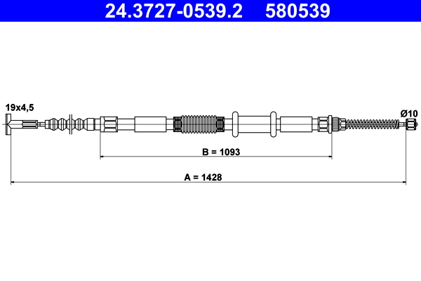 ATE 24.3727-0539.2 Seilzug, Feststellbremse
