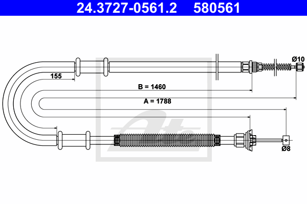 ATE 24.3727-0561.2 Cavo comando, Freno stazionamento