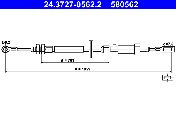 ATE 24.3727-0562.2 Seilzug, Feststellbremse