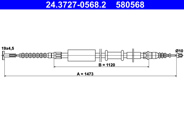 ATE 24.3727-0568.2 Seilzug, Feststellbremse