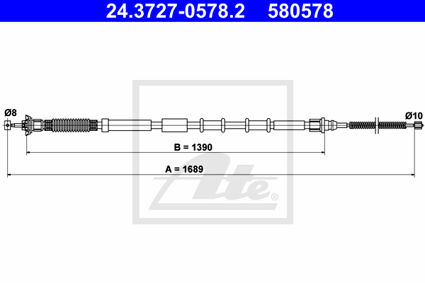 ATE 24.3727-0578.2 Cavo comando, Freno stazionamento