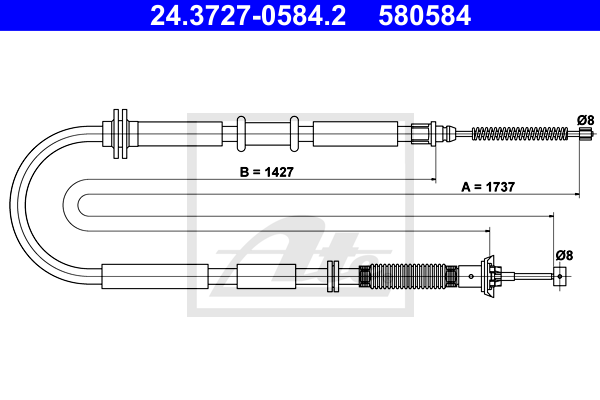 ATE 24.3727-0584.2 Cavo comando, Freno stazionamento