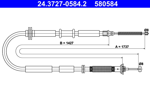 ATE 24.3727-0584.2 Seilzug, Feststellbremse