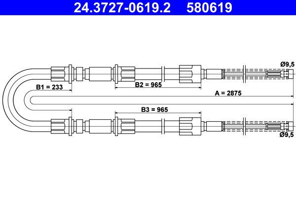 ATE 24.3727-0619.2 Seilzug, Feststellbremse