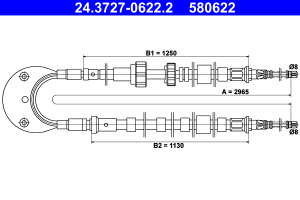 ATE 24.3727-0622.2 Seilzug, Feststellbremse