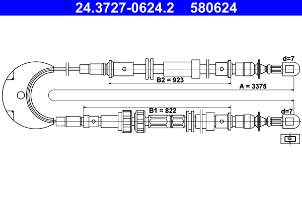 ATE 24.3727-0624.2 Seilzug, Feststellbremse
