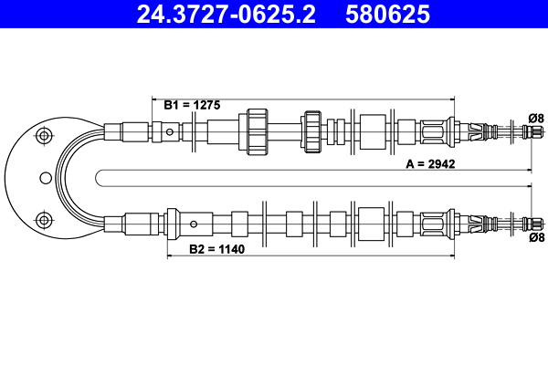 ATE 24.3727-0625.2 Seilzug, Feststellbremse