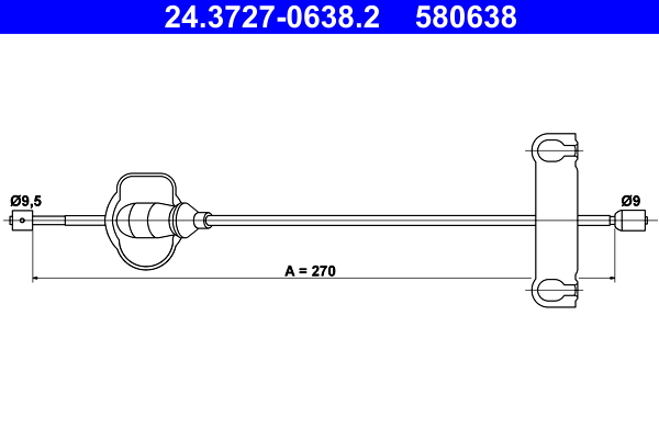 ATE 24.3727-0638.2 Seilzug, Feststellbremse