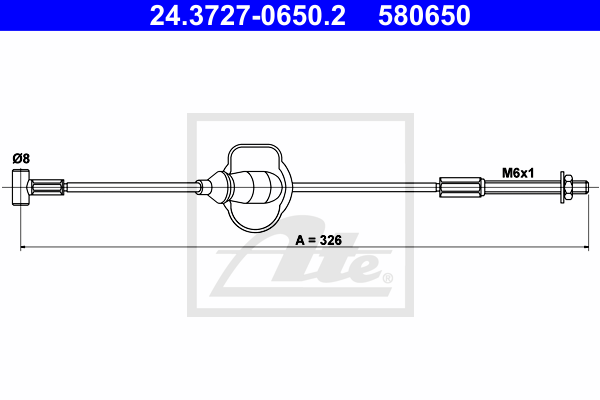 ATE 24.3727-0650.2 Cavo comando, Freno stazionamento-Cavo comando, Freno stazionamento-Ricambi Euro