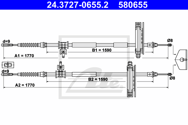 ATE 24.3727-0655.2 Seilzug,...