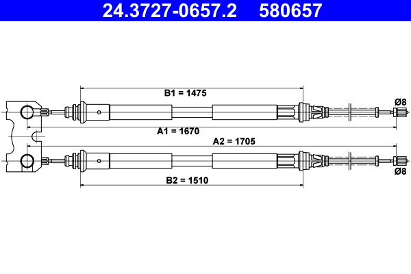 ATE 24.3727-0657.2 Seilzug, Feststellbremse