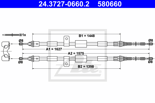 ATE 24.3727-0660.2 Cavo comando, Freno stazionamento-Cavo comando, Freno stazionamento-Ricambi Euro