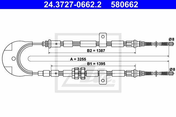 ATE 24.3727-0662.2 Cavo comando, Freno stazionamento