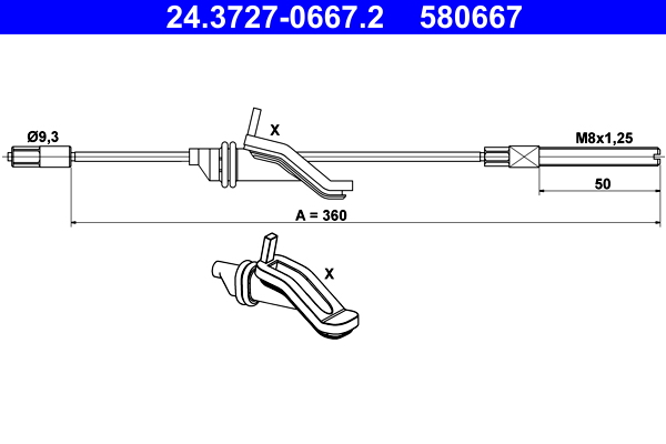 ATE 24.3727-0667.2 Seilzug, Feststellbremse
