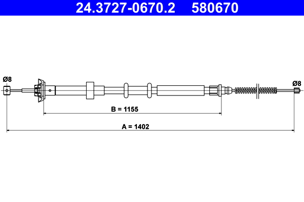 ATE 24.3727-0670.2 Seilzug, Feststellbremse