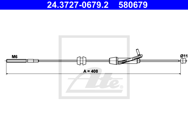 ATE 24.3727-0679.2 Cavo comando, Freno stazionamento