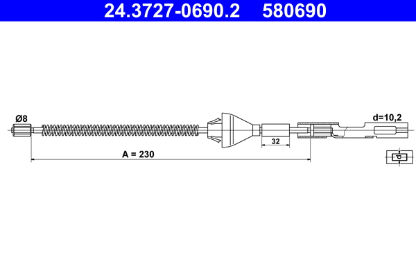ATE 24.3727-0690.2 Seilzug, Feststellbremse