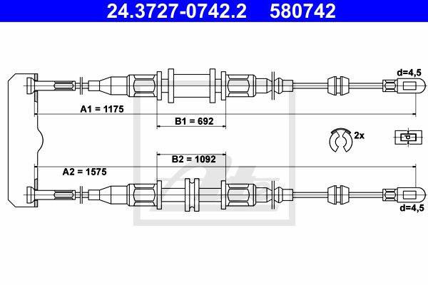 ATE 24.3727-0742.2 Seilzug,...