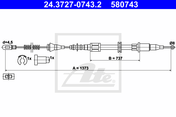 ATE 24.3727-0743.2 Seilzug,...