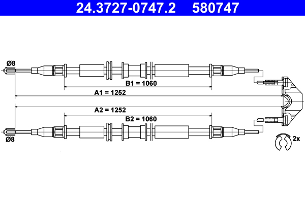 ATE 24.3727-0747.2 Seilzug, Feststellbremse