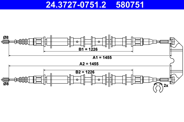 ATE 24.3727-0751.2 Seilzug, Feststellbremse