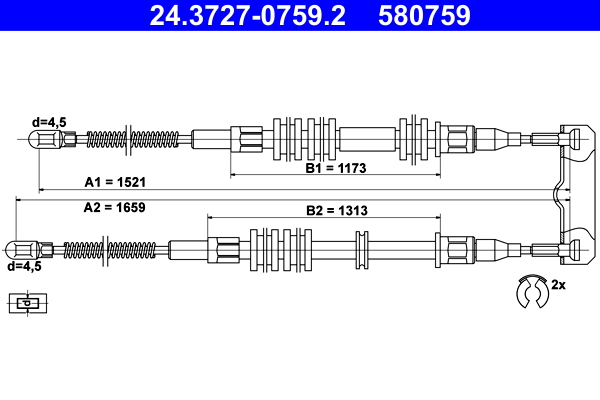 ATE 24.3727-0759.2 Seilzug, Feststellbremse
