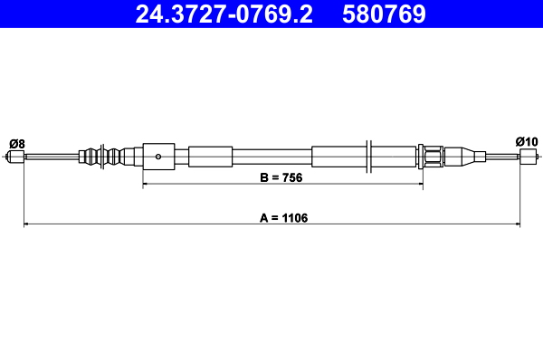 ATE 24.3727-0769.2 Seilzug, Feststellbremse