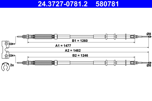 ATE 24.3727-0781.2 Seilzug, Feststellbremse