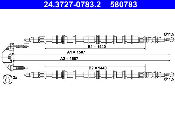 ATE 24.3727-0783.2 Seilzug, Feststellbremse
