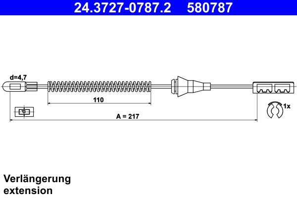 ATE 24.3727-0787.2 Seilzug, Feststellbremse