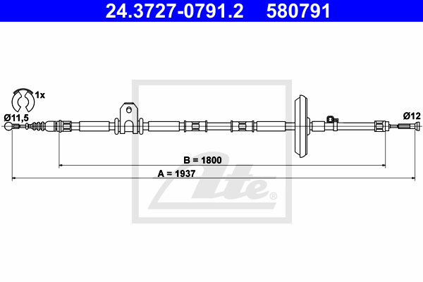 ATE 24.3727-0791.2 Cavo comando, Freno stazionamento