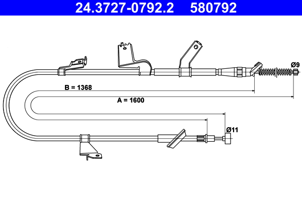 ATE 24.3727-0792.2 Seilzug, Feststellbremse