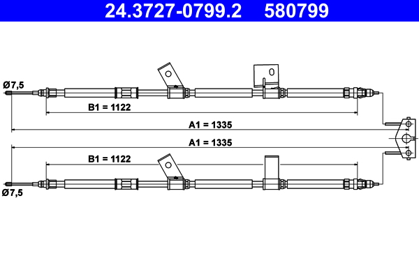 ATE 24.3727-0799.2 Seilzug, Feststellbremse