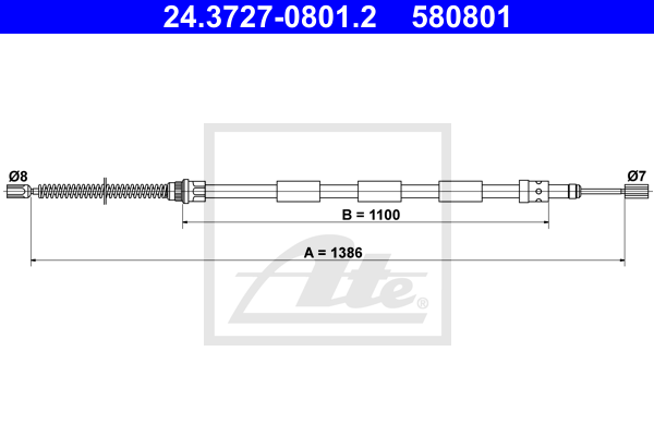 ATE 24.3727-0801.2 Cavo comando, Freno stazionamento