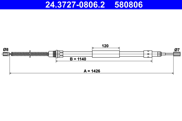 ATE 24.3727-0806.2 Seilzug, Feststellbremse