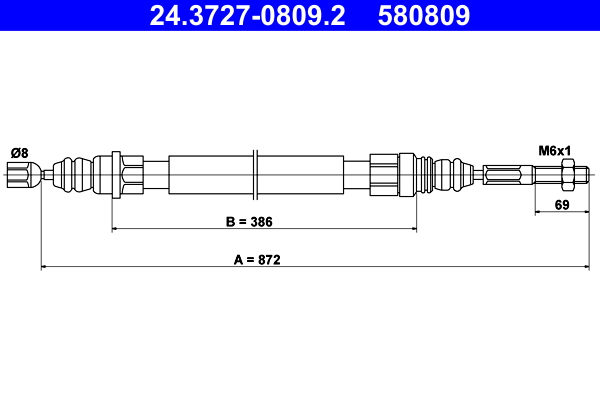 ATE 24.3727-0809.2 Seilzug, Feststellbremse