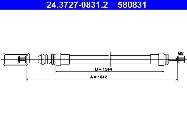 ATE 24.3727-0831.2 Seilzug, Feststellbremse