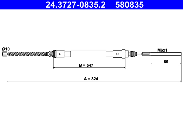 ATE 24.3727-0835.2 Seilzug, Feststellbremse