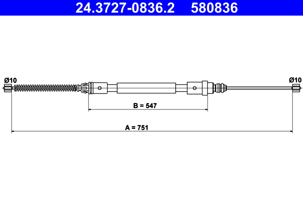 ATE 24.3727-0836.2 Seilzug, Feststellbremse