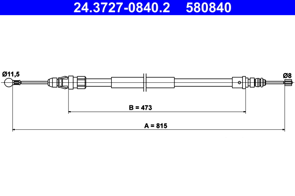 ATE 24.3727-0840.2 Seilzug, Feststellbremse